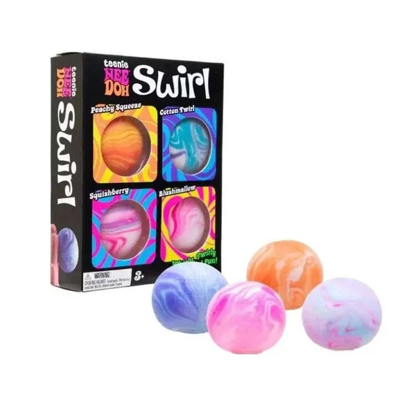 NeeDoh NIB Swirl Ball 4 Pack Blue Pink Purple Orange New 🚨 Tik Tok NEW - Picture 3 of 3